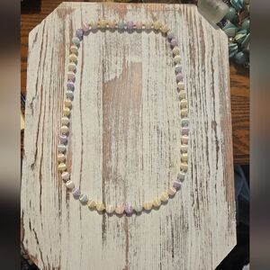 Pastel Beaded Necklace -Vintage- Over The Head